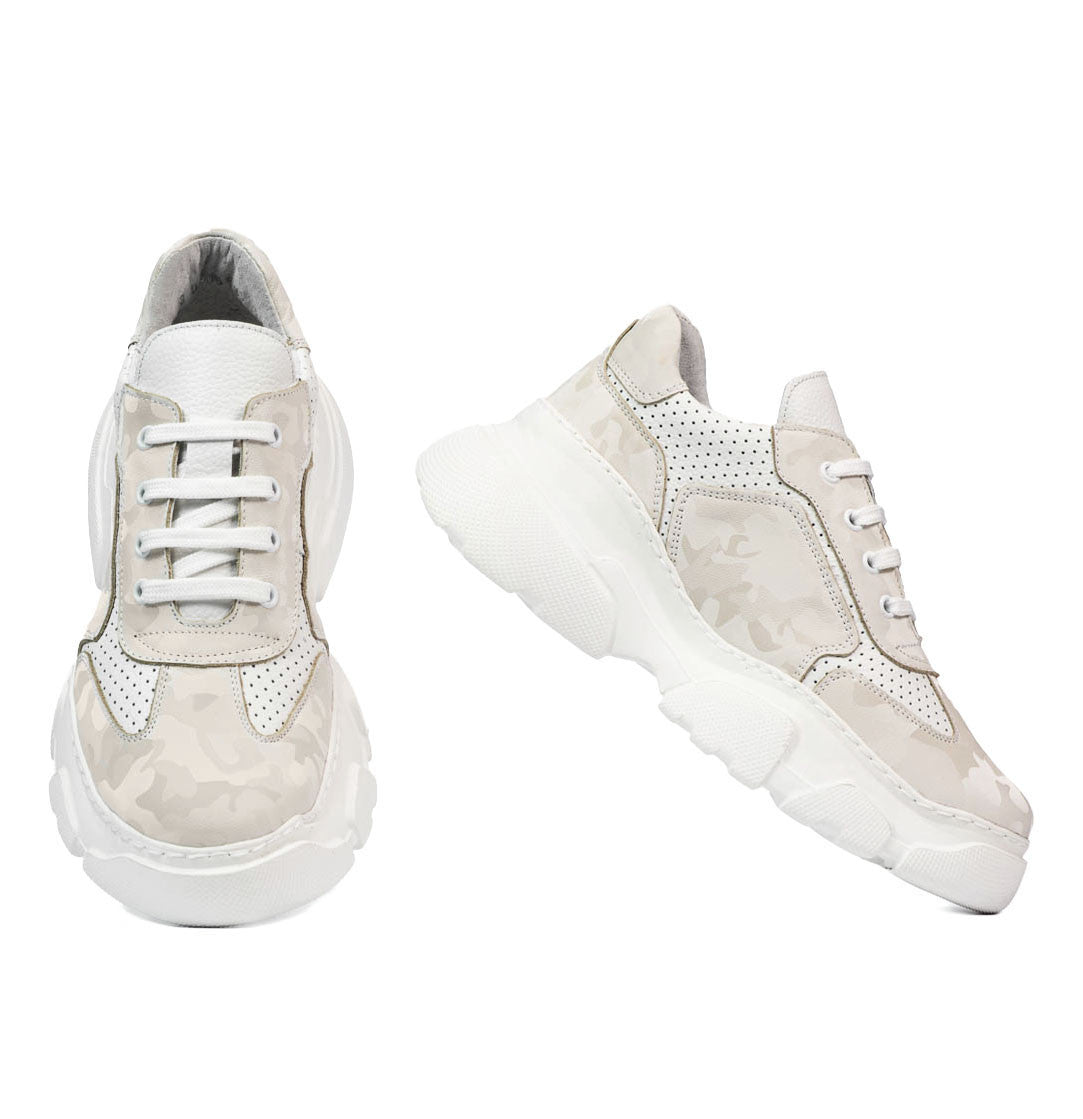 Pantofi sport dama 6053 capucino camuflaj combinat