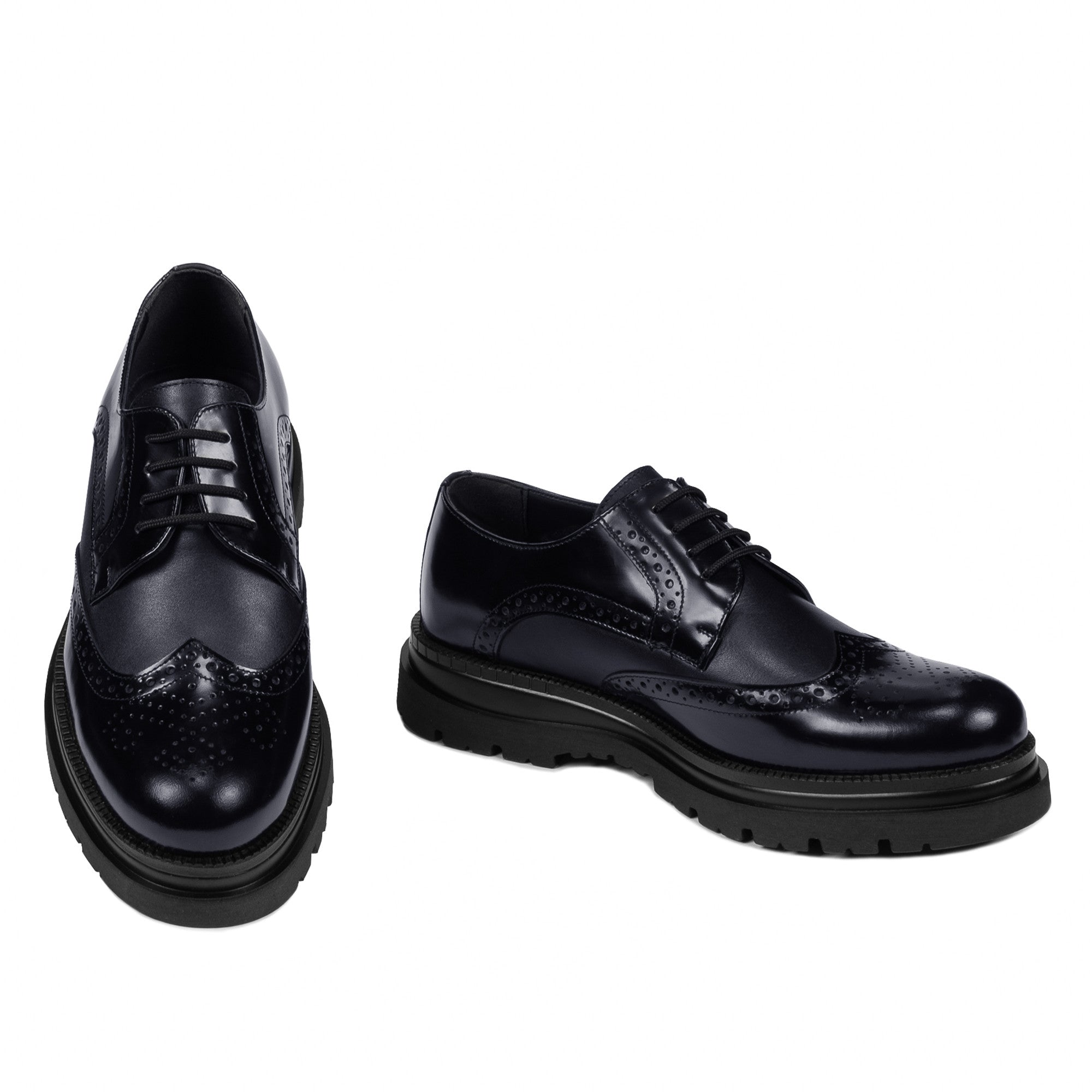 Pantofi eleganti barbati 972 negru florantic combinat