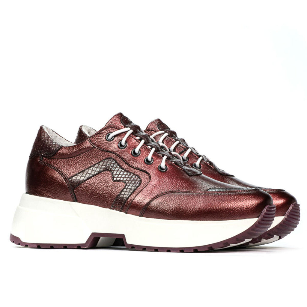 Pantofi sport dama 6019 bordo sidef combinat