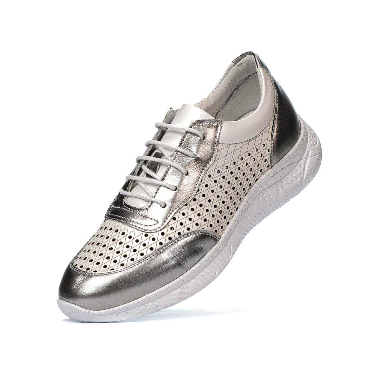 Pantofi sport dama 6024 argintiu+negru