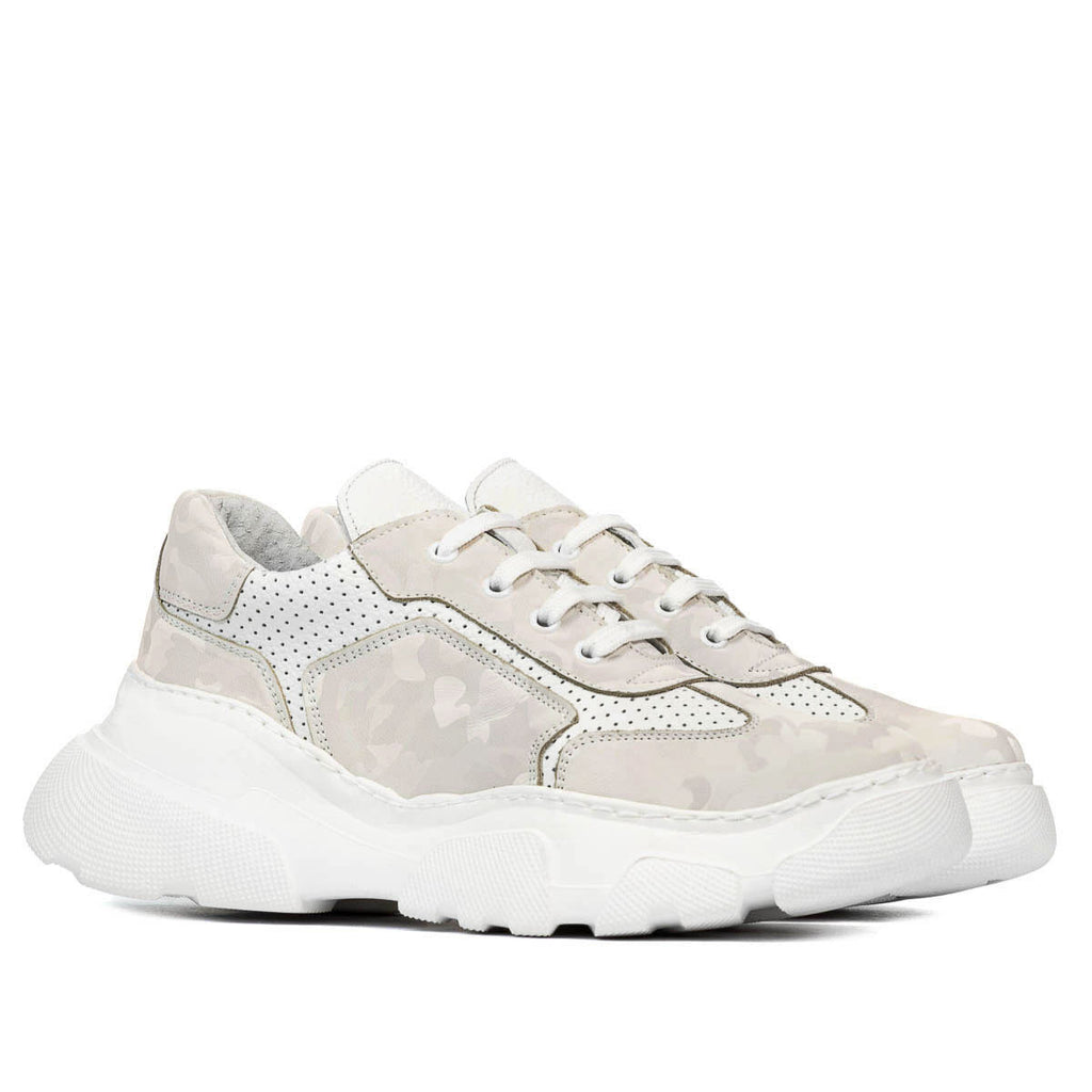 Pantofi sport dama 6053 capucino camuflaj combinat