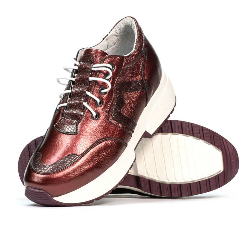 Pantofi sport dama 6019 bordo sidef combinat