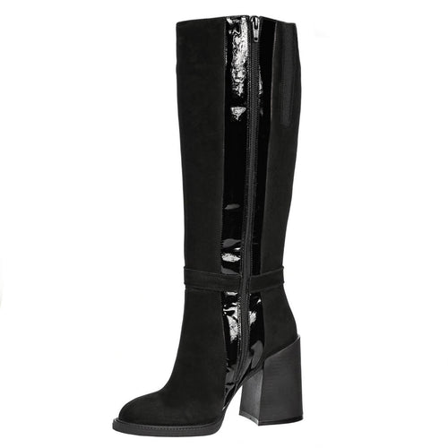 Cizme dama 1185 bufo negru combinat