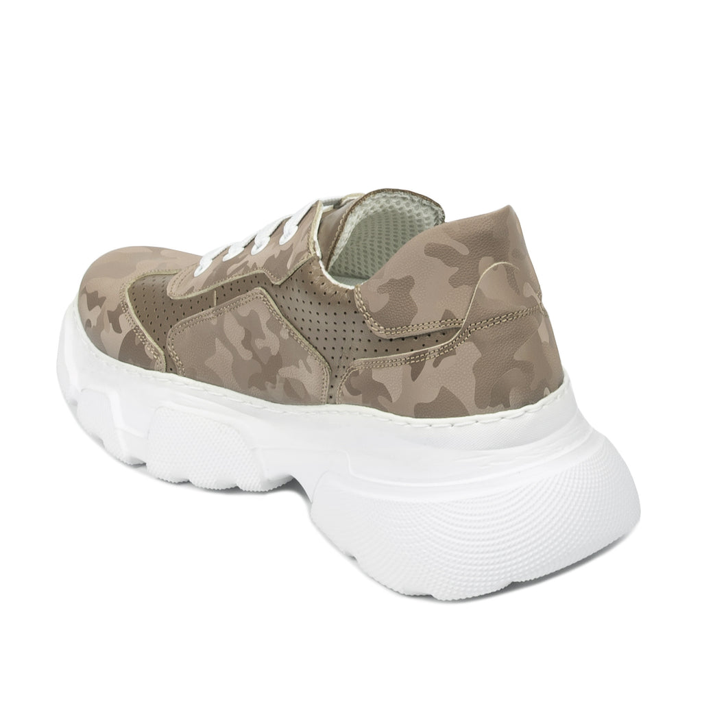 Pantofi sport dama 6053 capucino camuflaj combinat