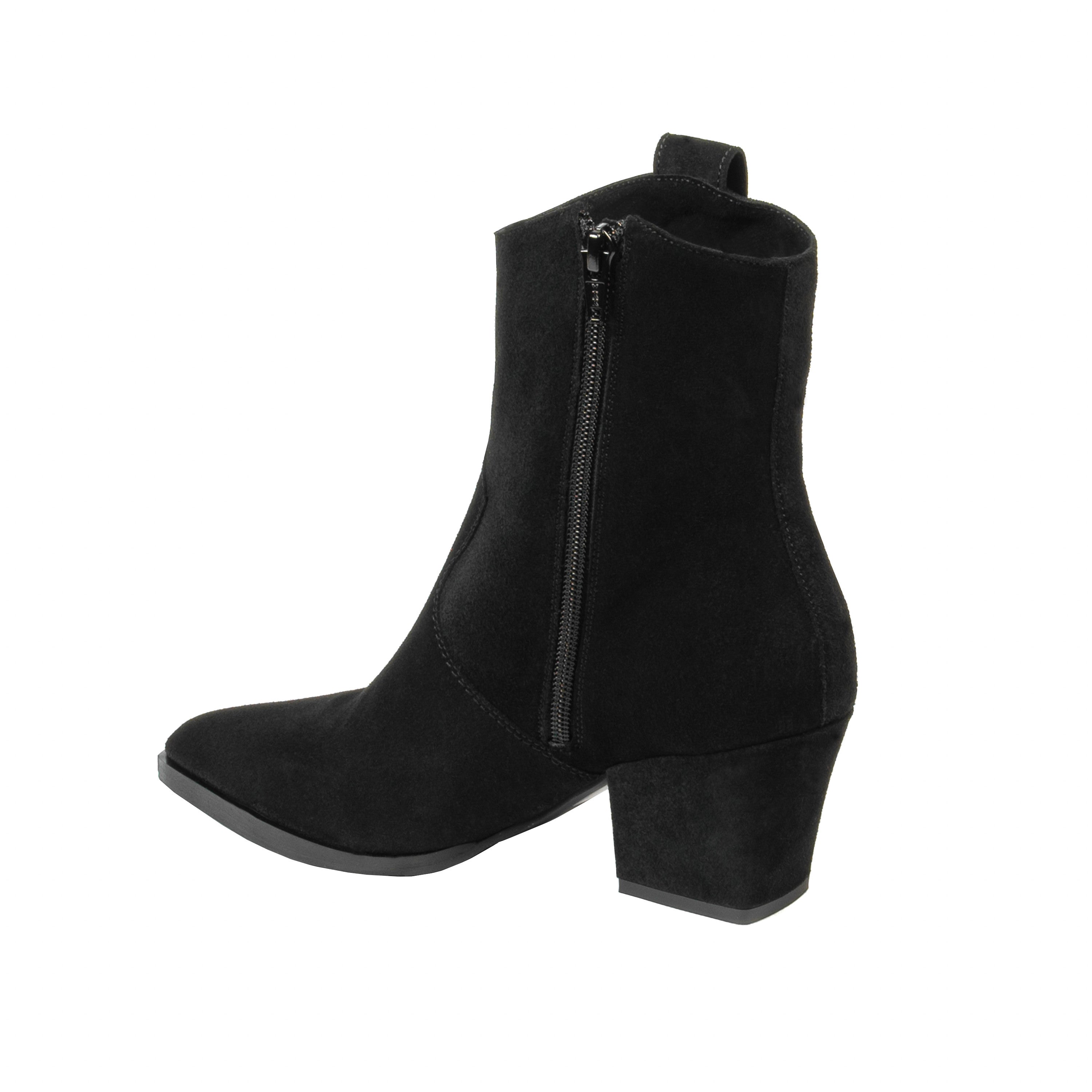 Ghete cu toc dama 1411-1 negru velur