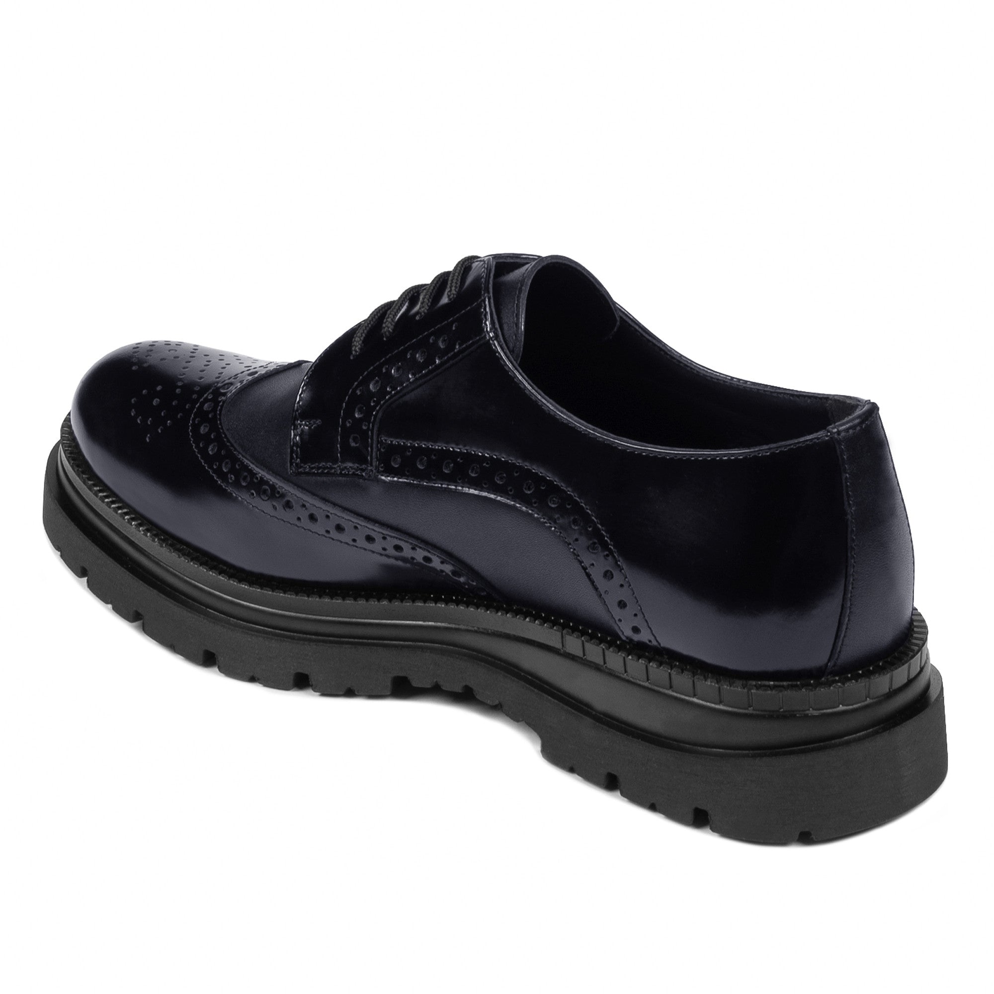 Pantofi eleganti barbati 972 negru florantic combinat