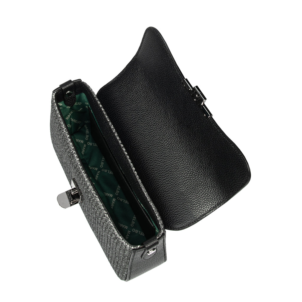 Geanta dama de umar 046g 01 negru+rafie negru