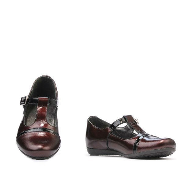 Pantofi copii mici 62c lac negru+bej