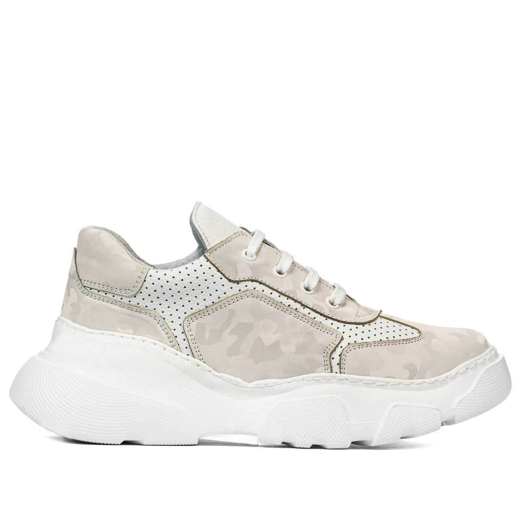 Pantofi sport dama 6053 capucino camuflaj combinat