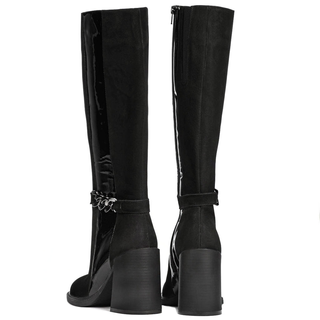 Cizme dama 1185 bufo negru combinat