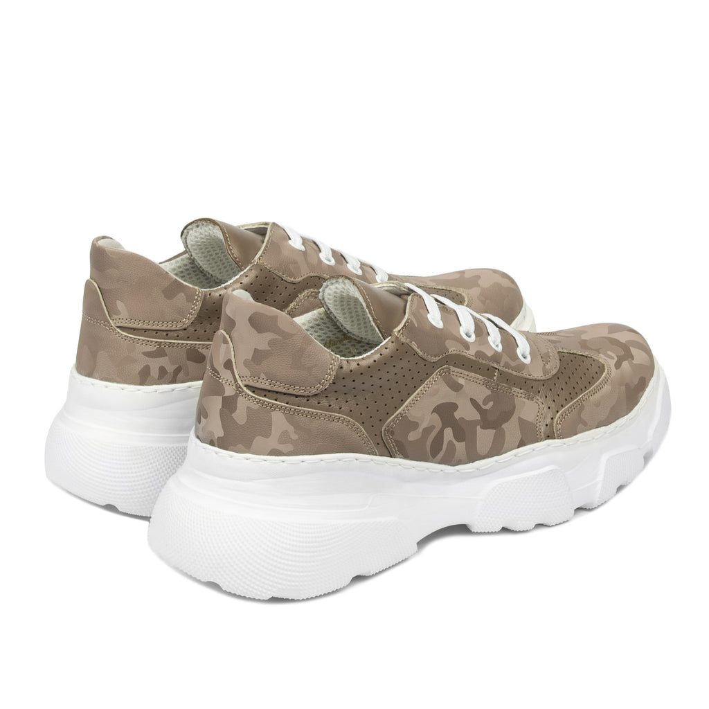 Pantofi sport dama 6053 capucino camuflaj combinat