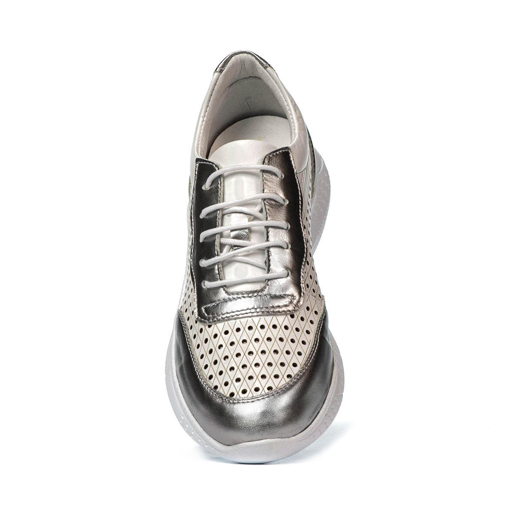 Pantofi sport dama 6024 argintiu+negru