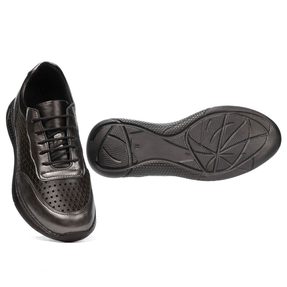 Pantofi sport dama 6024 argintiu+negru