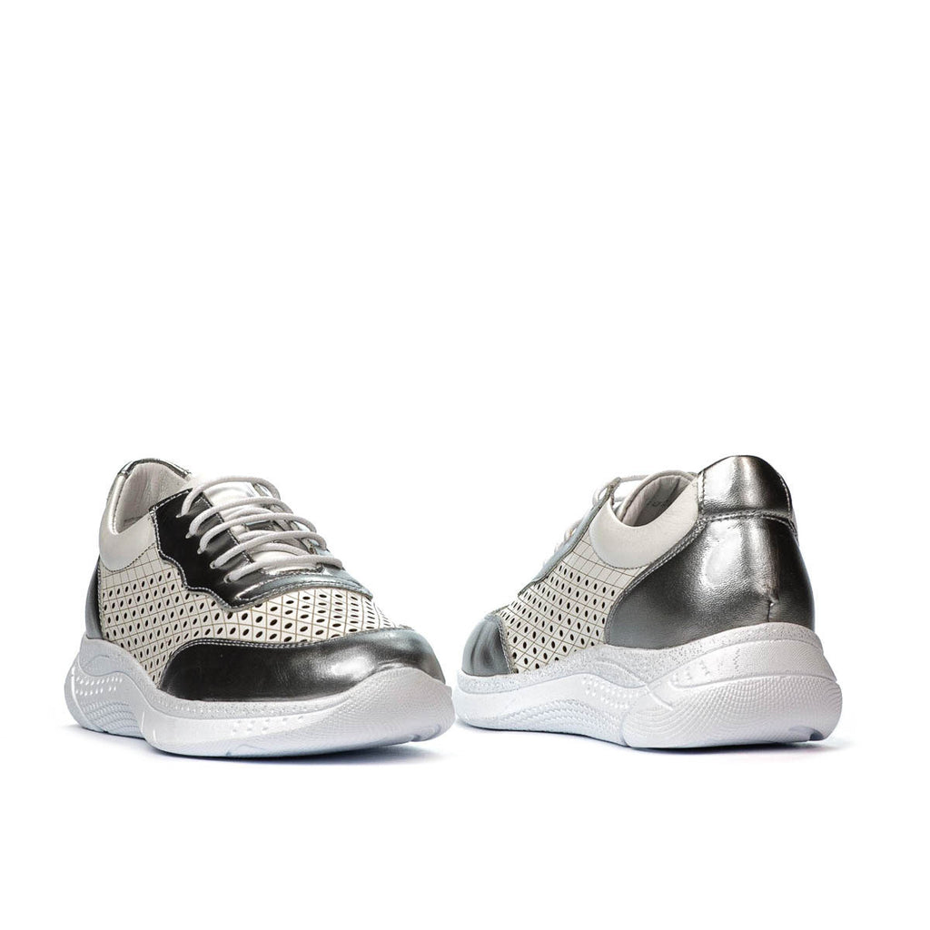 Pantofi sport dama 6024 argintiu+negru