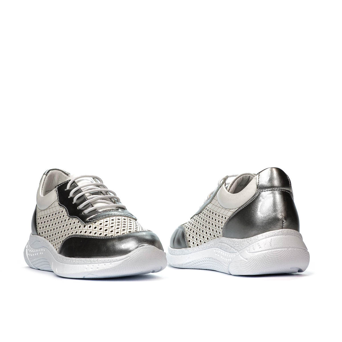 Pantofi sport dama 6024 argintiu+negru