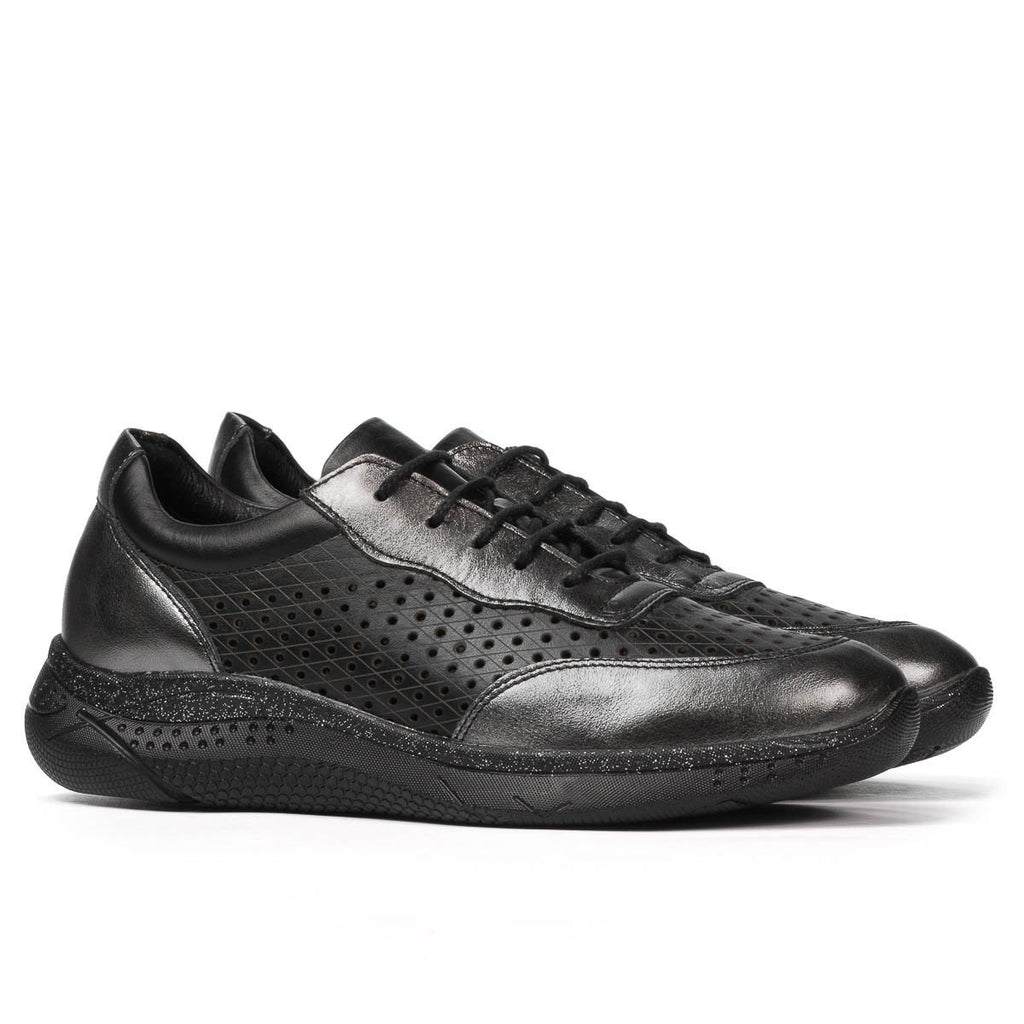 Pantofi sport dama 6024 argintiu+negru