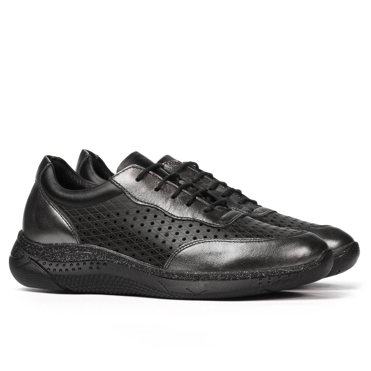 Pantofi sport dama 6024 argintiu+negru
